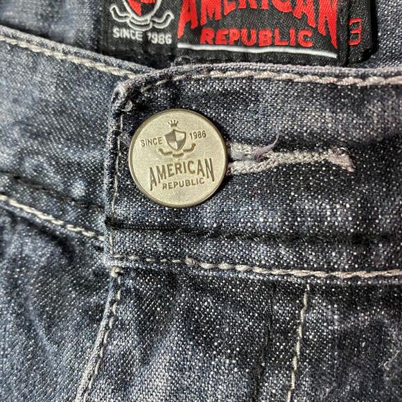 AMERICAN REPUBLIC Vintage Y2K Stonewash Black Jeans Size Mens 36 - Picture 9 of 15